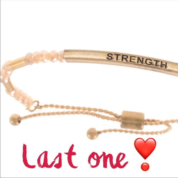 Jewelry - 🆕”Strength” beaded slider bracelet - Beige
